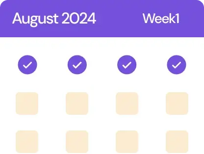 calendar with days selected